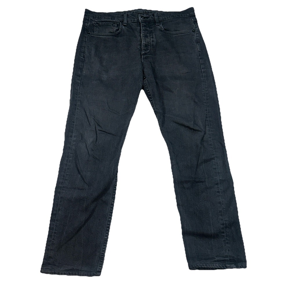 Rag & Bone Fit 2 Slim Jeans Men 33x28.5 Heathered Black Denim Stretch Button Fly